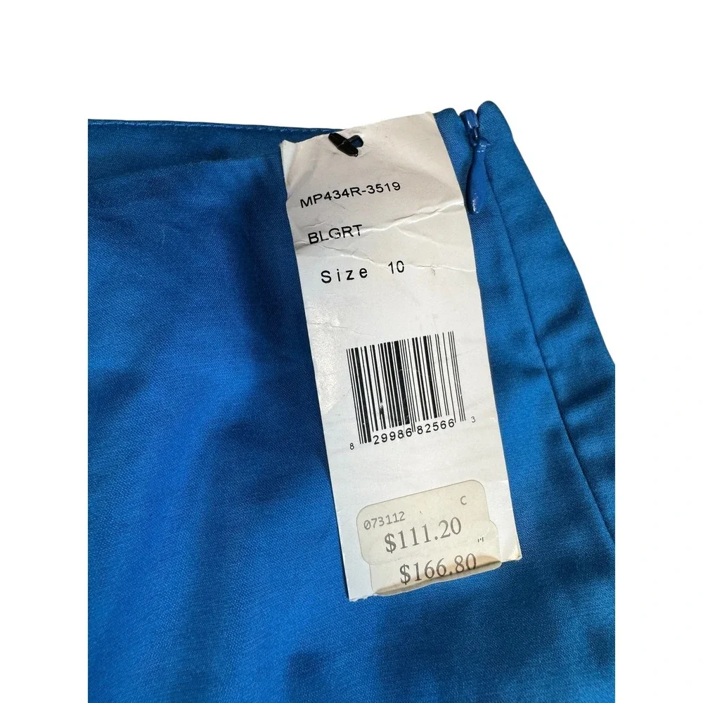 Lafayette 148 New York Blue Stretch‎ Cotton Side Zip Trousers Pants Size 10 NEW